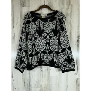 Franco Moretti Firenze Wool Blend Sweater Size Small Made‎ in Italy Black White